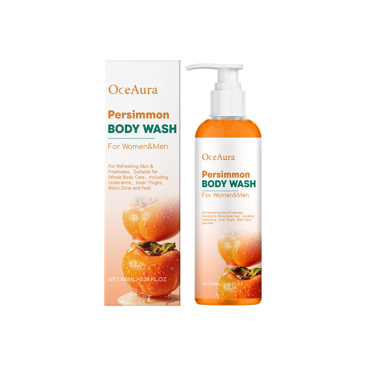 Persimmon Deodorizing Shower Gel 100ml - Deep Cleansing & Freshness