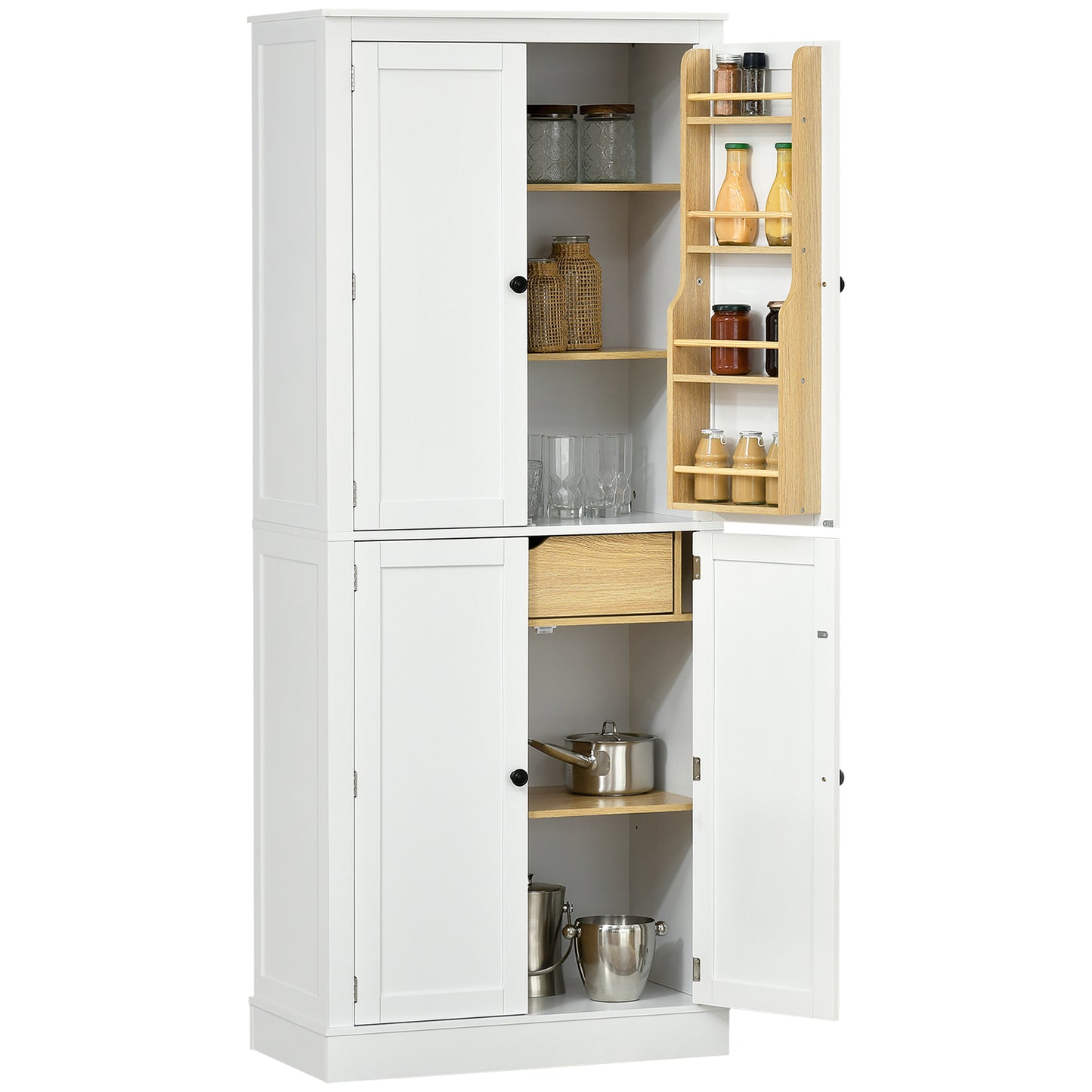 72-Inch Modern Kitchen Pantry Storage Cabinet with 5-Tier Shelving