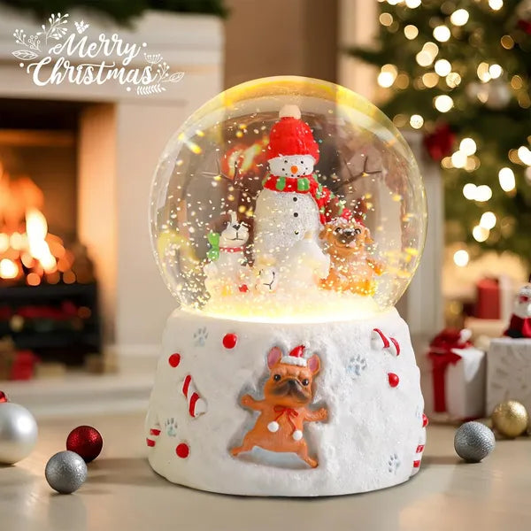 Musical Christmas Snow Globe with Gingerbread Village - 8 Songs