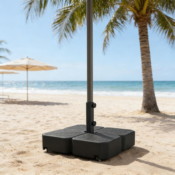 Outdoor Umbrella Base with Wheels - Fits 1.5" & 1.89" Poles