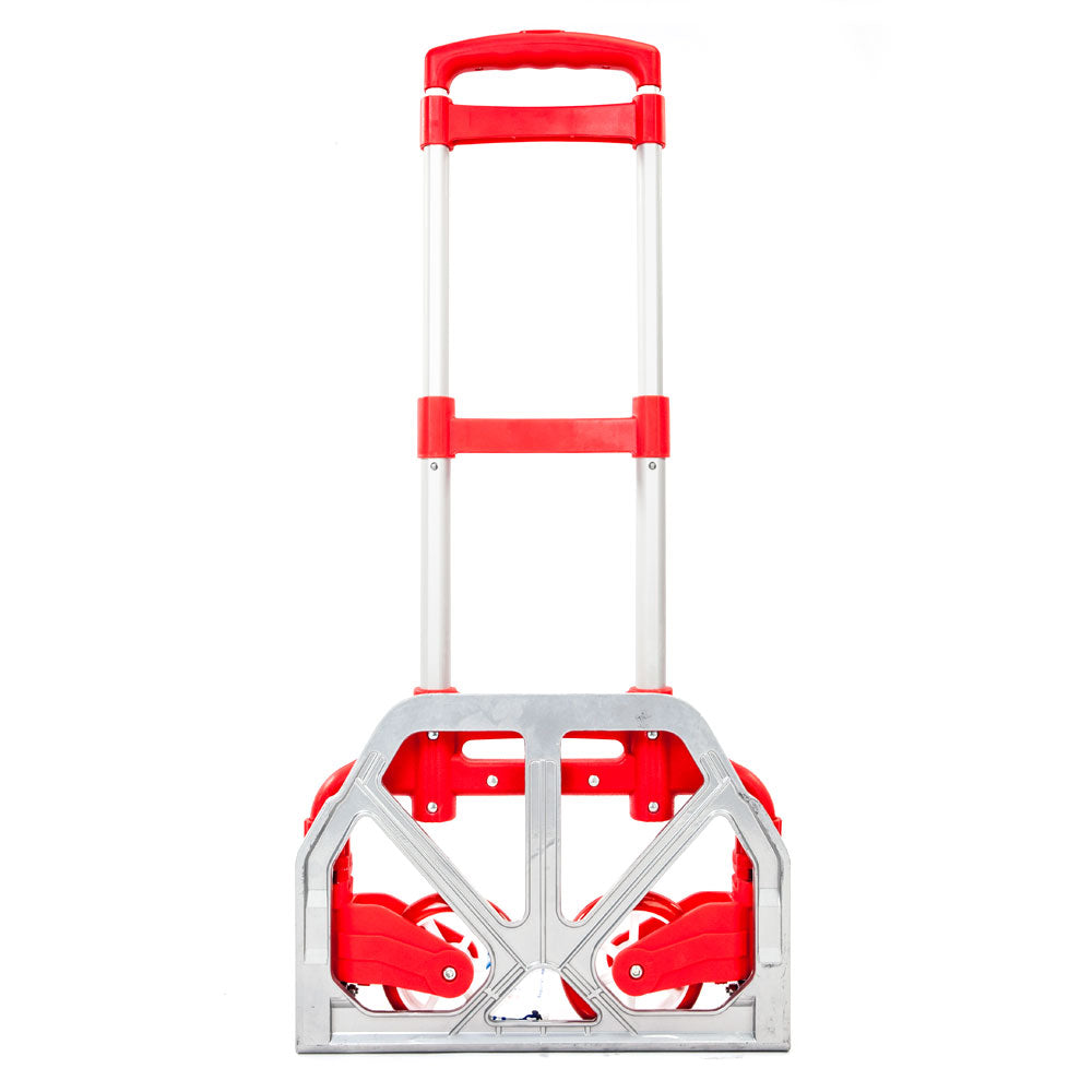 Foldable Aluminum Hand Truck with 165 lbs Capacity - Red Portable Trolley