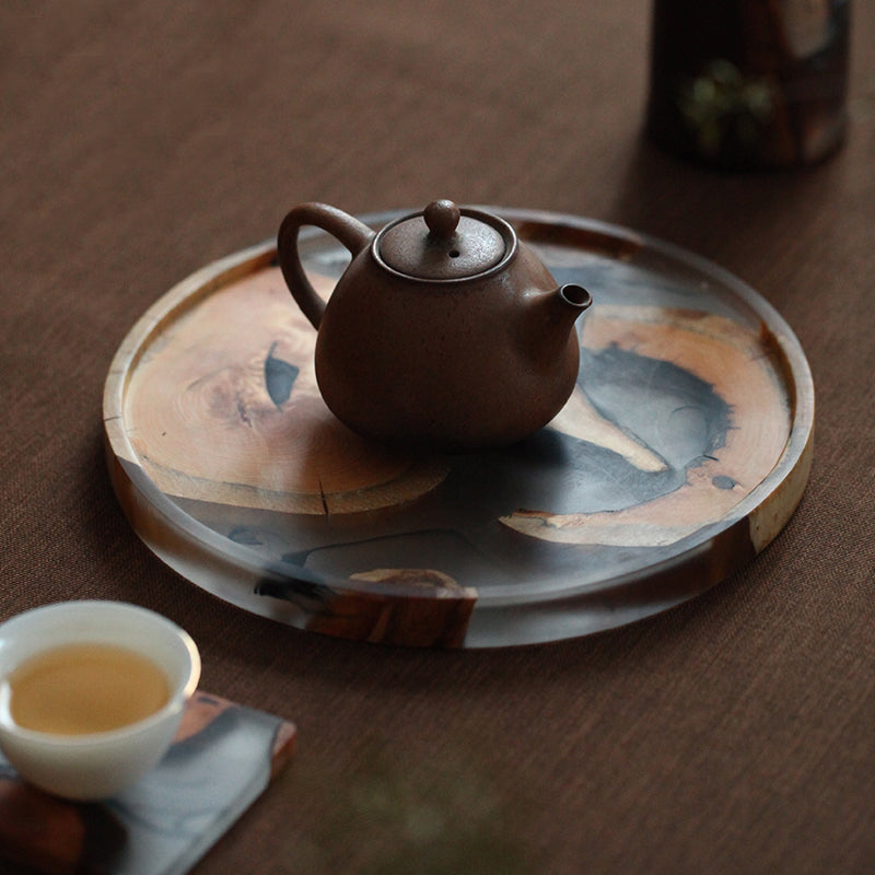 Home Office Creative Tea Ceremony Wooden Saucer Set - Multiple Styles