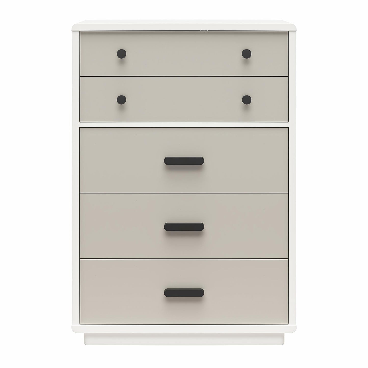5-Drawer Dresser in White & Gray - Modern Storage Solution