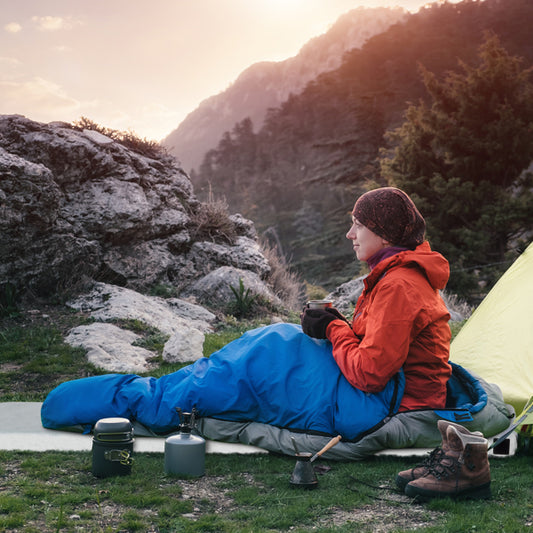 Memory Foam Camping Mattress with Storage Bag & Pillow - Grey