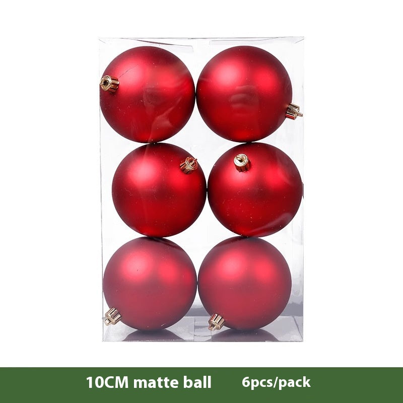 Christmas Decoration Red Ball Set - Electroplated Plastic Ornaments for Tree Atmosphere