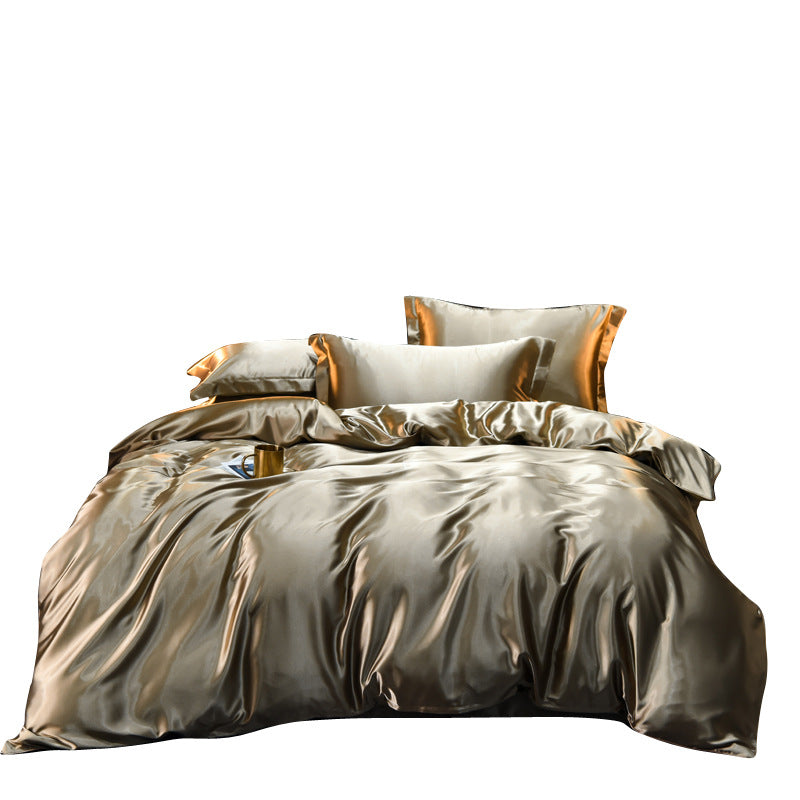 Double-Sided Silk Quilt Cover Set - Four-Piece Bedding Decor