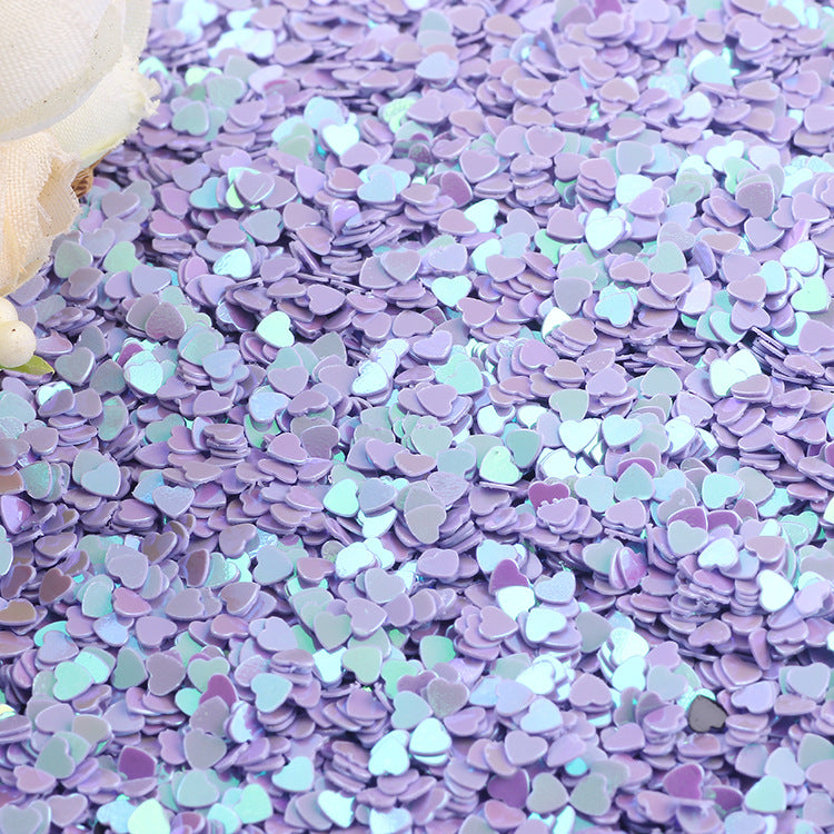 Iridescent Heart-Shaped Sequin Garment Accessories 500g Bulk Pack