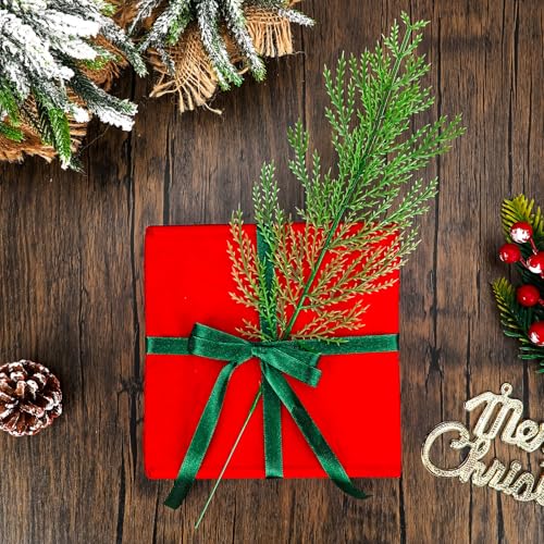 60 Pieces Artificial Pine Branches for Christmas Decoration