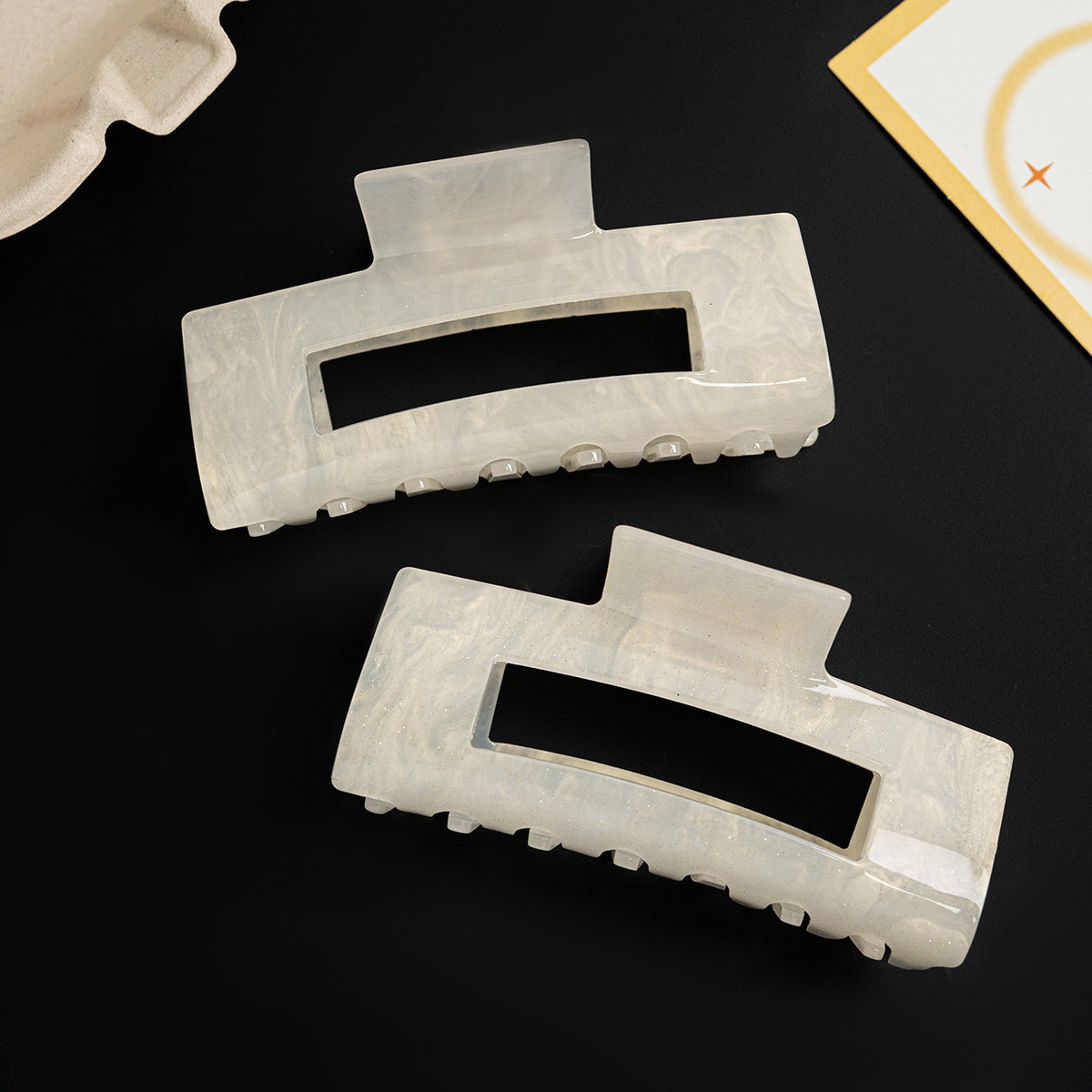 Large Claw Clip, 10cm - Bright White