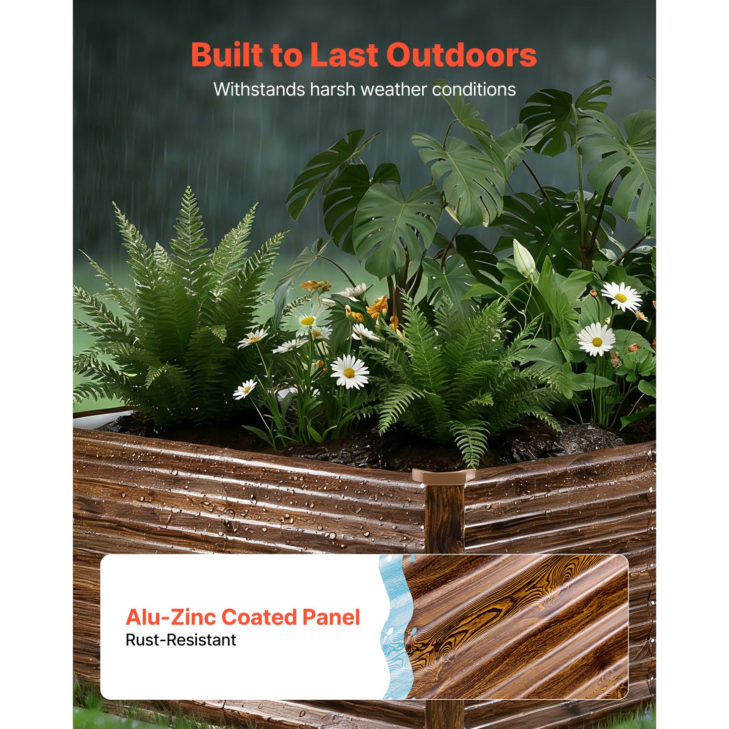 Galvanized Raised Garden Bed 8x4x2 Ft Outdoor Metal Planter Box Kit