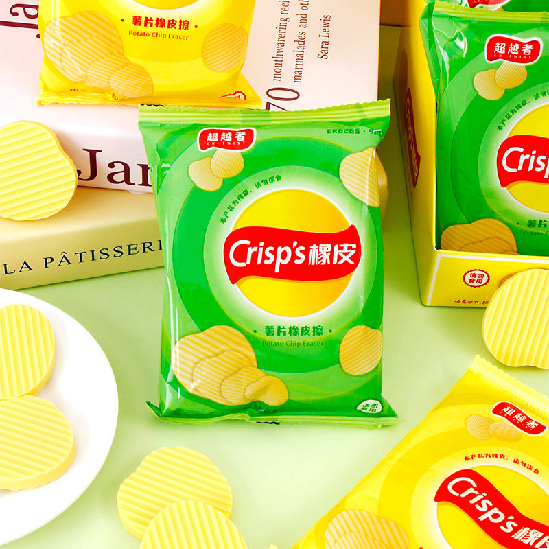 Potato Chip-Shaped Eraser Set for Kids and Students