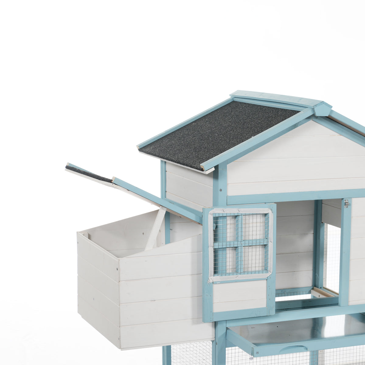 Pet Guardrails for Chicken Coop, Wooden Fence with Blue, Tan or White Finish