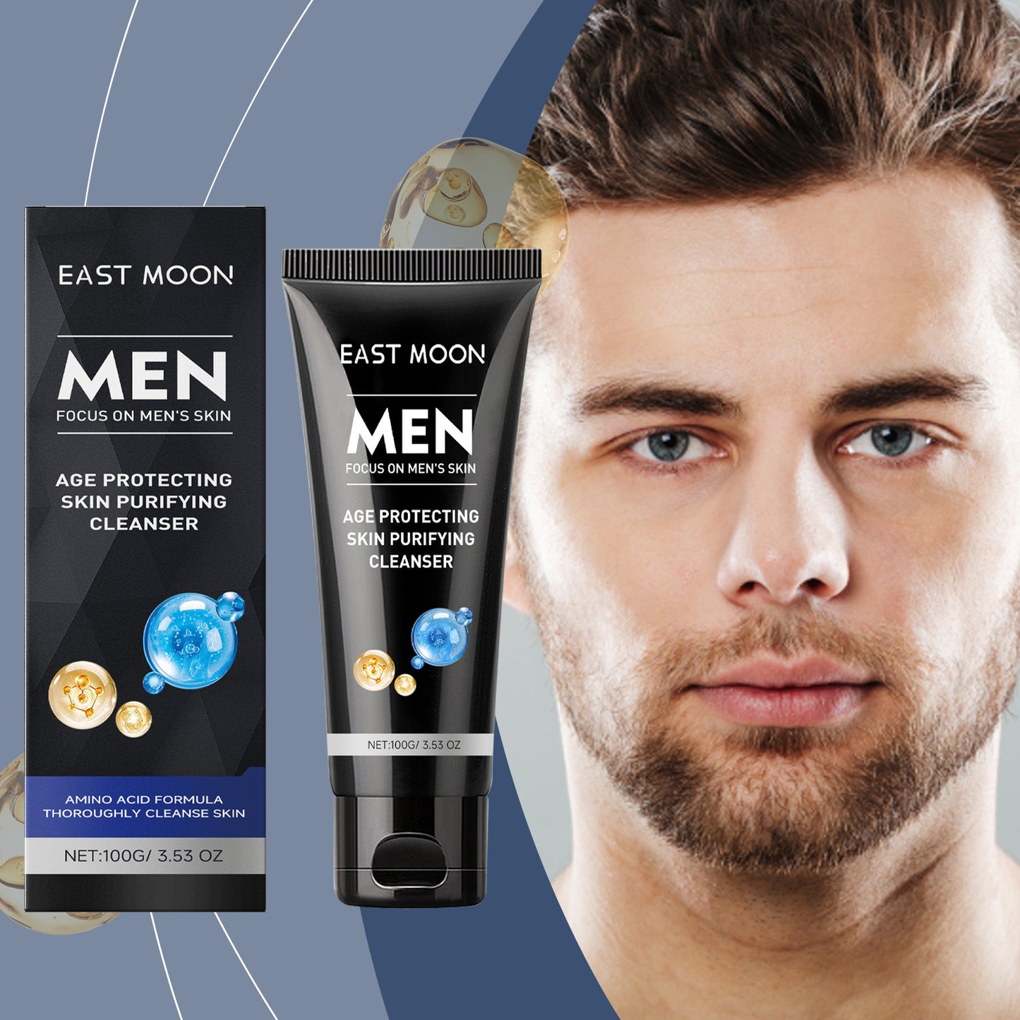 Men's Amino Acid Facial Cleanser - Moisturizing Anti-Aging Face Wash