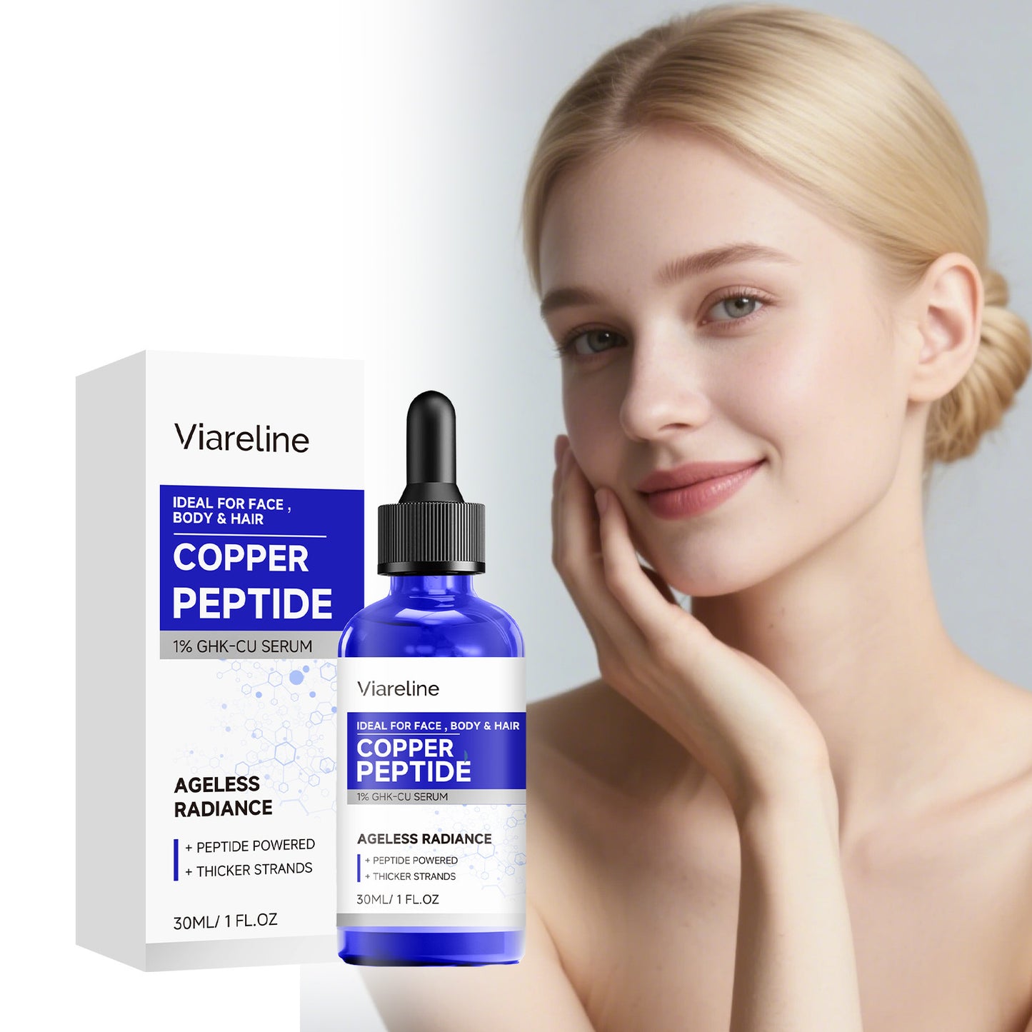 Copper Peptide Facial Serum - Hydrating Moisturizer for Skin Nourishment 30ml