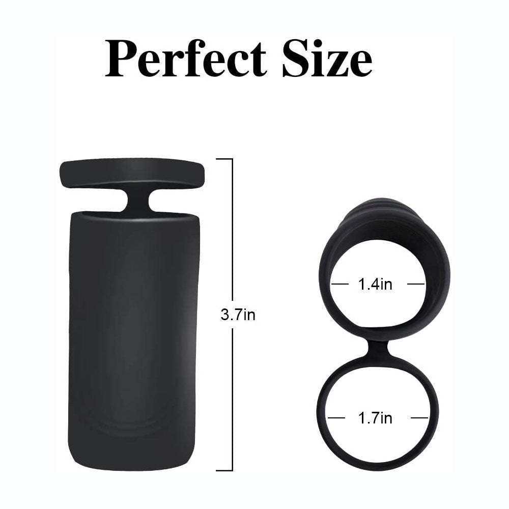Silicone Penis Ring for Male Enhancement and Sperm Locking - Black