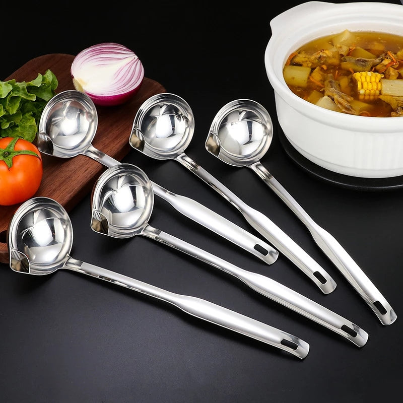 Stainless Steel Oil Separator Spoon Kitchen Tool for Water and Oil Filtration