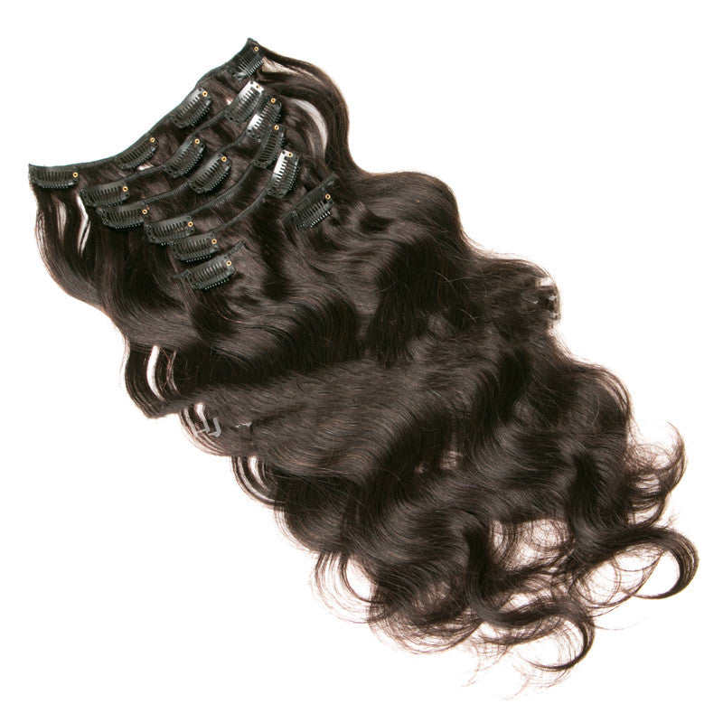 7-Piece Clip-In Human Hair Extension Set, 16-24 inches
