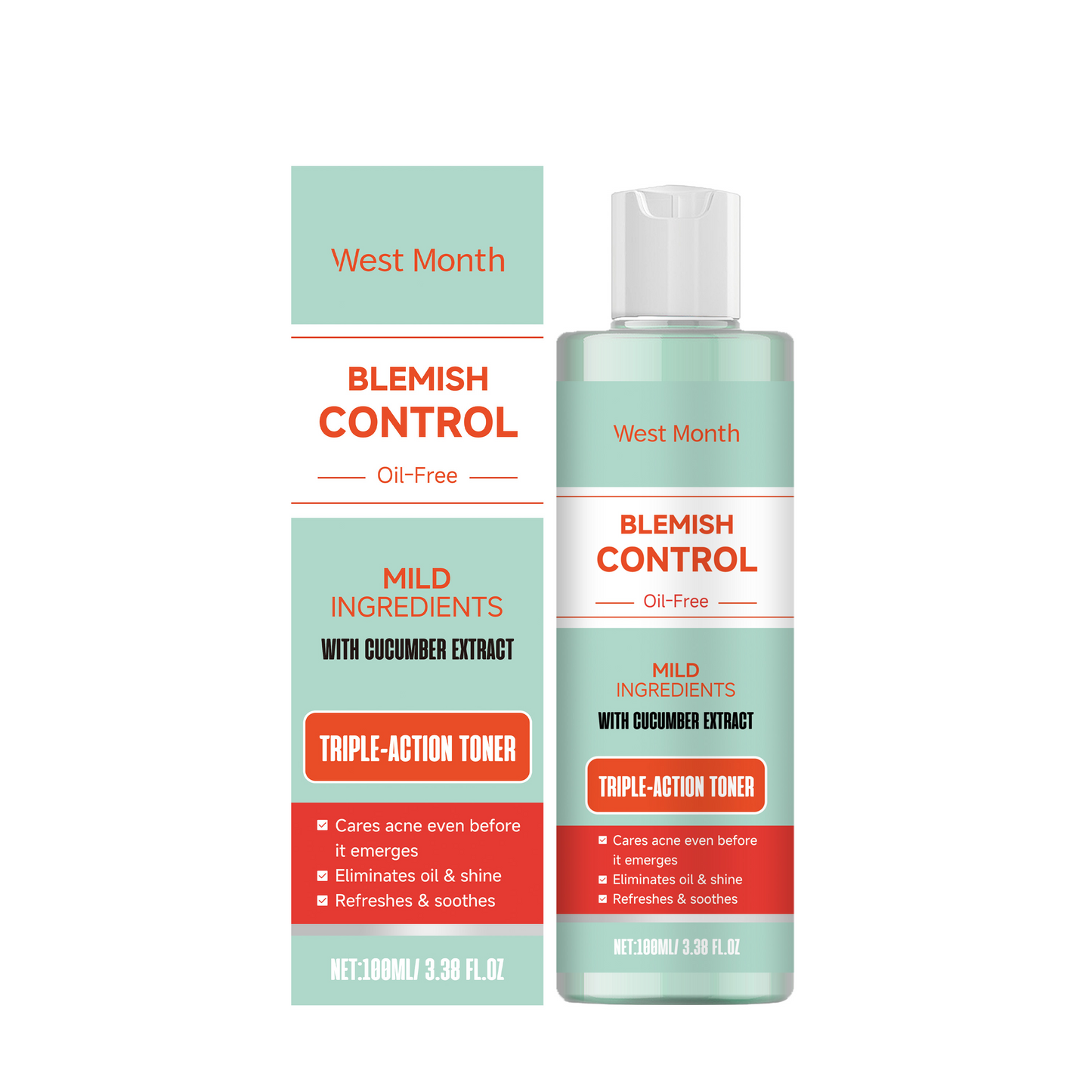 Facial Toner with Green Tea & Hyaluronic Acid - 100ml Acne Care