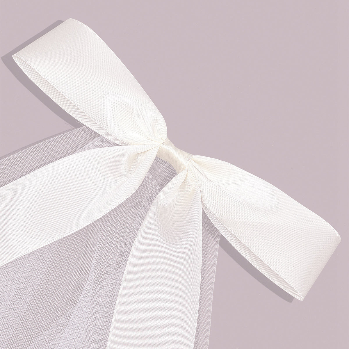 Bridal Ribbon Veil Short