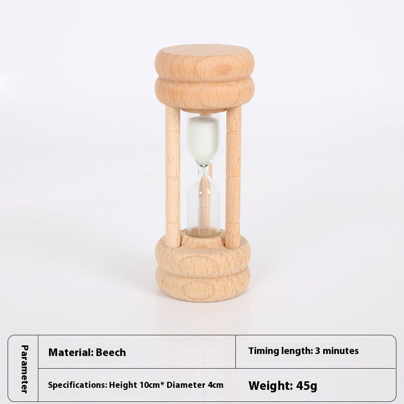 Wooden 30-Minute Hourglass Timer - Beech Style Decorative Kitchen & Home Accent