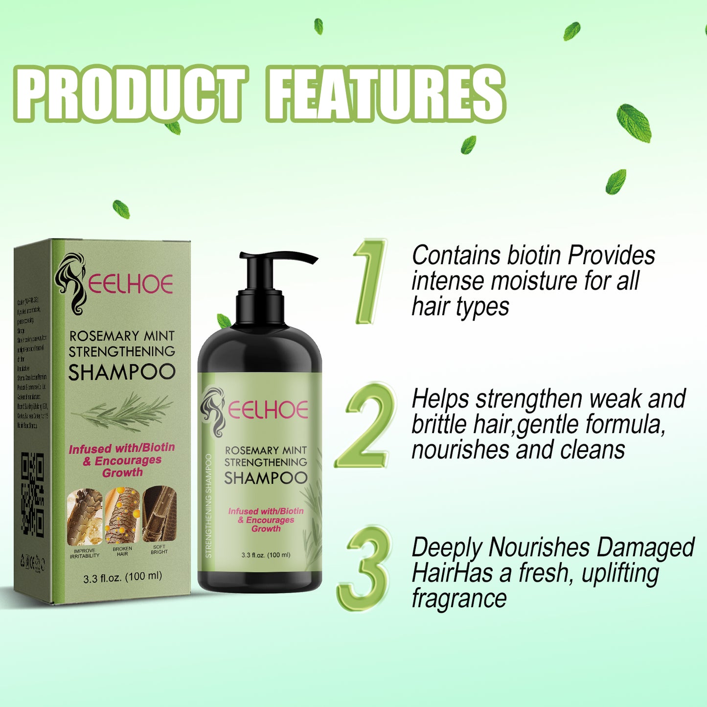 Rosemary Mint Hair Growth Shampoo - Strengthening & Repairing Formula