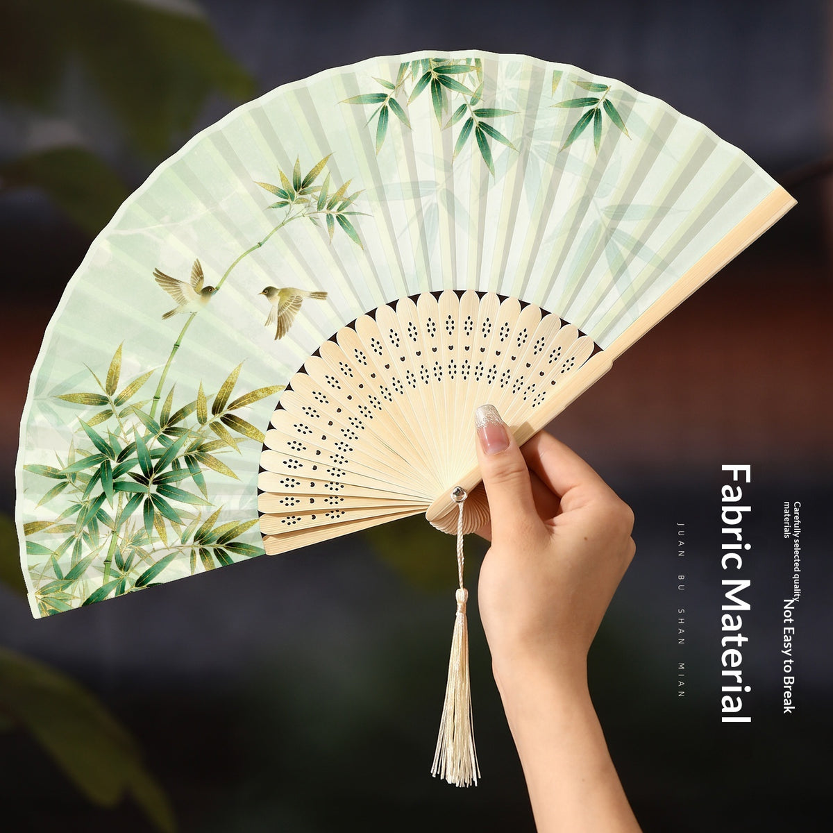 Chinese Style Portable Folding Fan - Bamboo Handheld Fan for Home & Garden