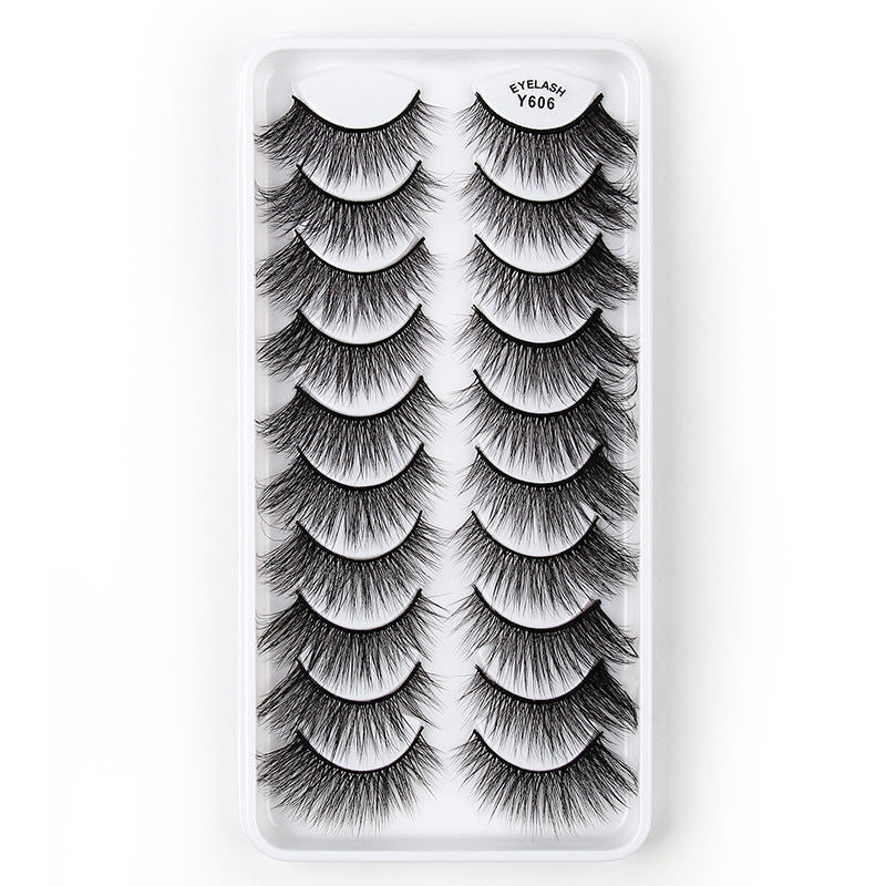 3D Imitation Mink False Eyelashes Natural Length - Pack of 10 Pairs