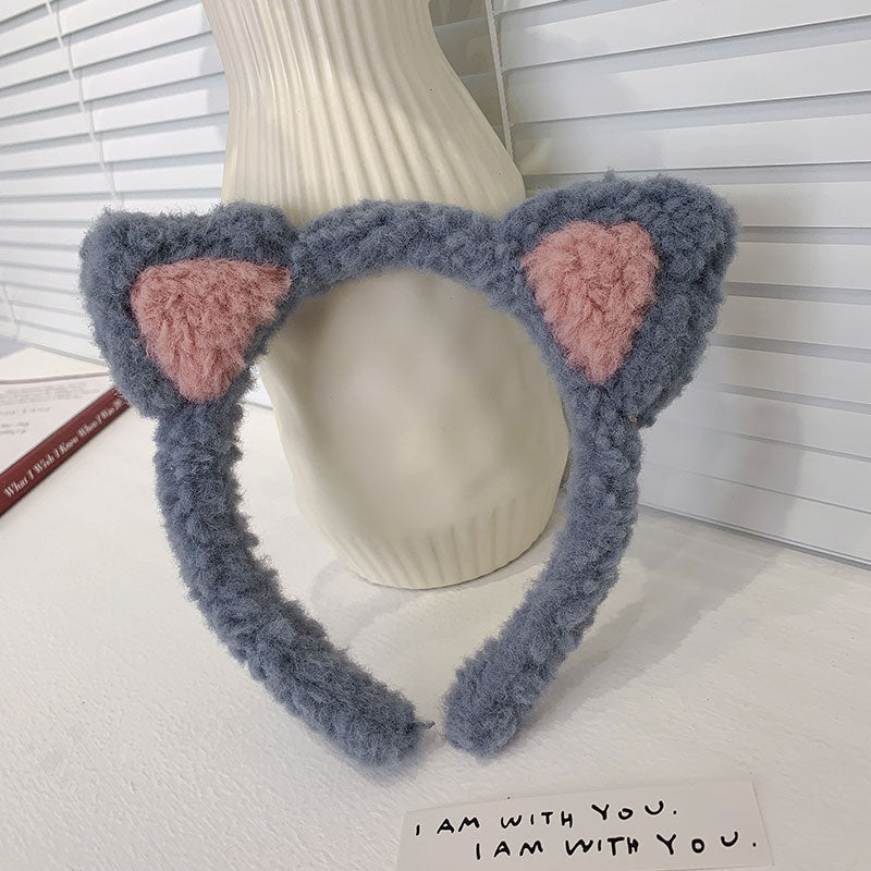 Cute Lambswool Cat Ears Hair Band - Adjustable Hair Accessory for Women