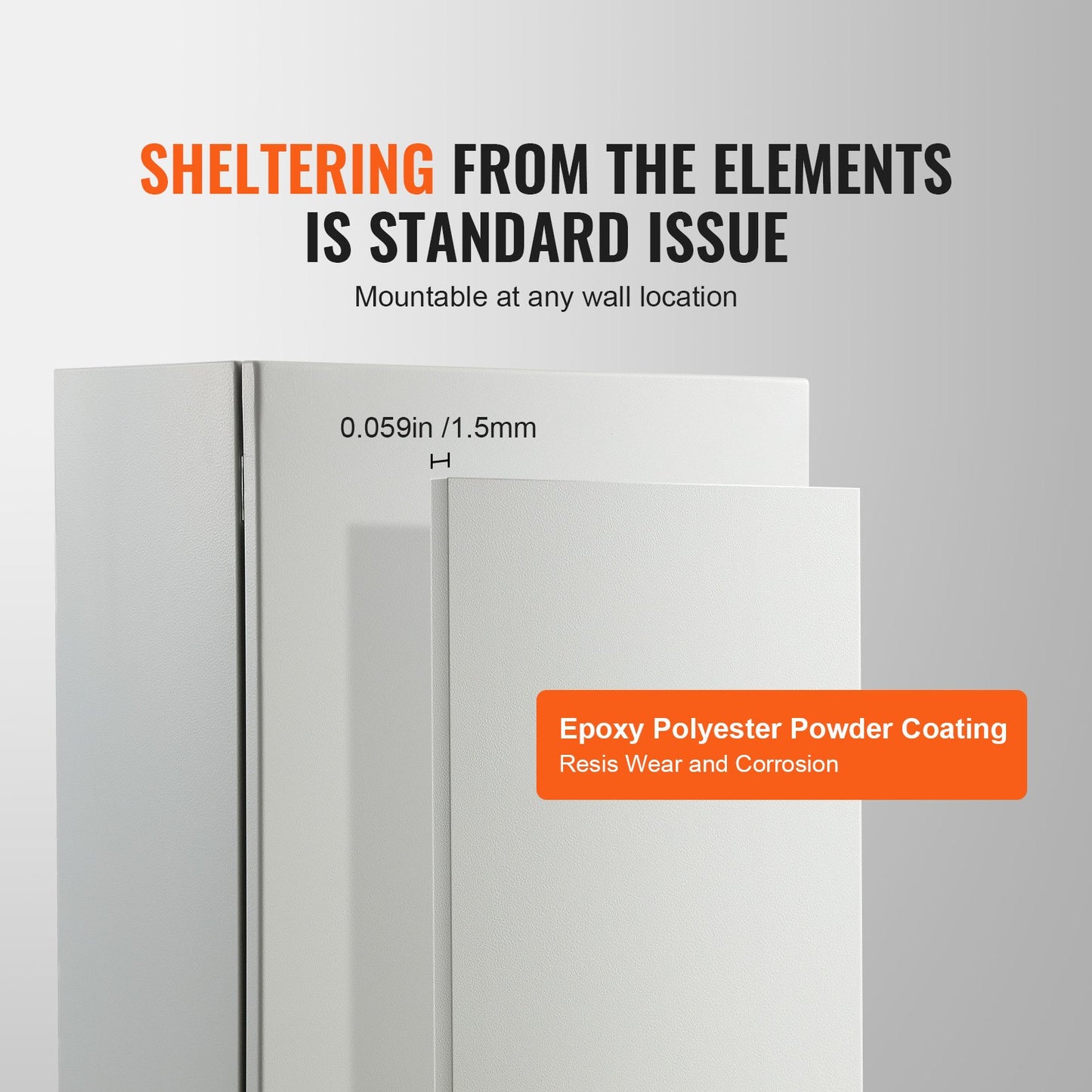 Wall-Mounted Steel Electrical Enclosure Box 27.6 x 19.7 x 9.8 in IP66 Weatherproof