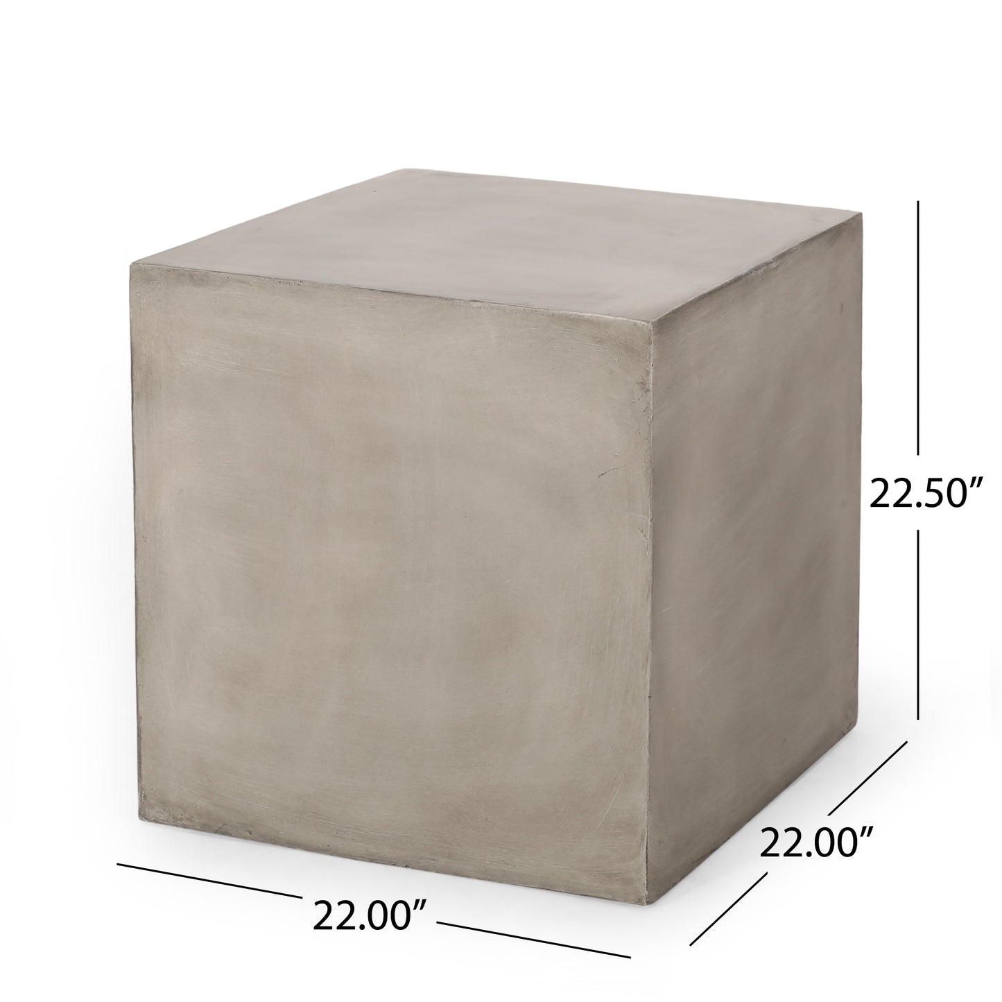 Outdoor MGO Side Table - Light Grey, 22" Cube Design