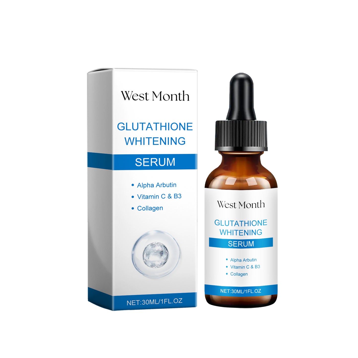 Glutathione Brightening Face Serum - 30ml Skin Tone Balancing Essence