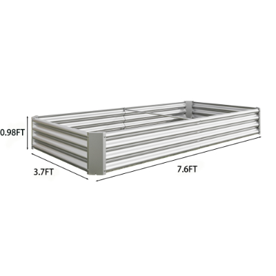 Metal Raised Garden Bed Kit 7.6x3.7ft for Vegetables, Flowers, Herbs - Black