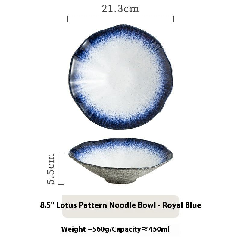 Creative Ceramic Lotus Leaf Noodle Risotto Bowl - Multiple Colors