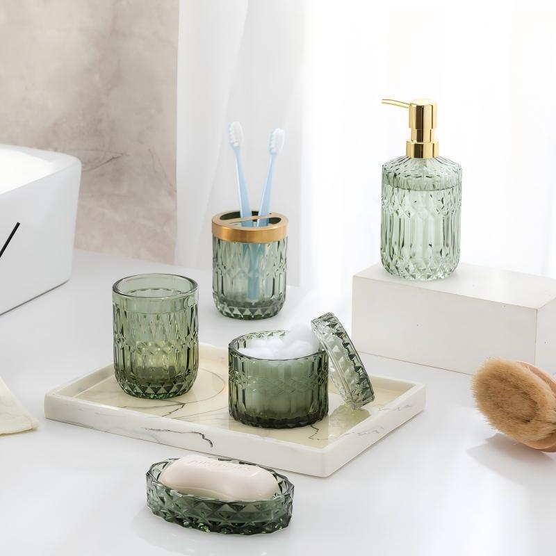 Luxury Glass Dispenser Set for Bathroom Lotion & Hand Soap