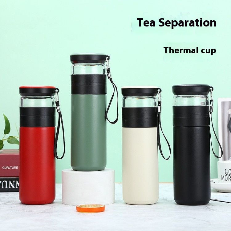 Vacuum Tea Water Separator Cup - Portable Insulated Drinkware for Office & Travel