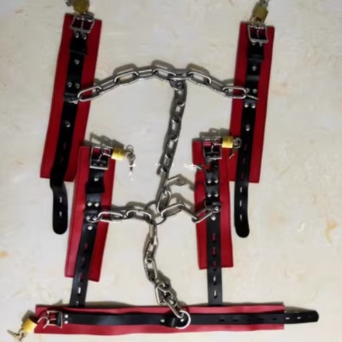 Self-Binding Toy Handcuffs and Leg Shackles with Locks - Adult Role Play Props