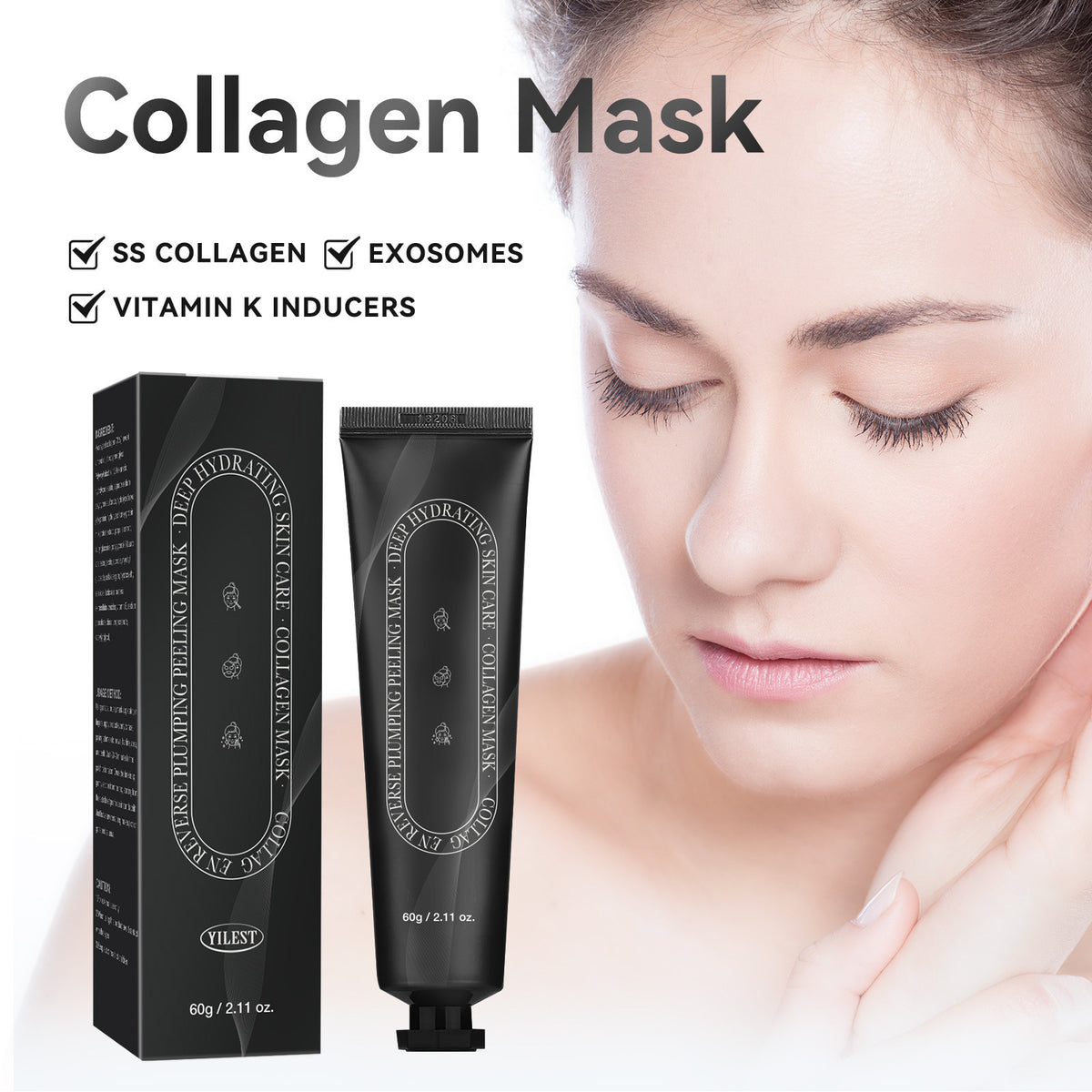 Collagen Facial Mask Exfoliating Skin Care - 60g Moisturizing Mask for Ladies