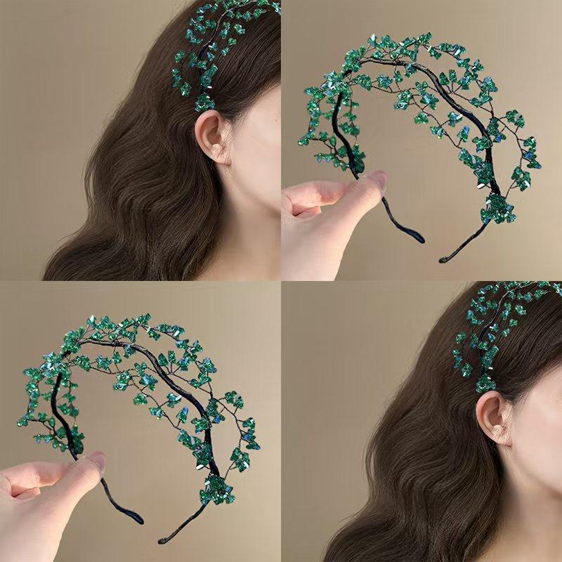 Crystal Beaded Headband with Woven Design