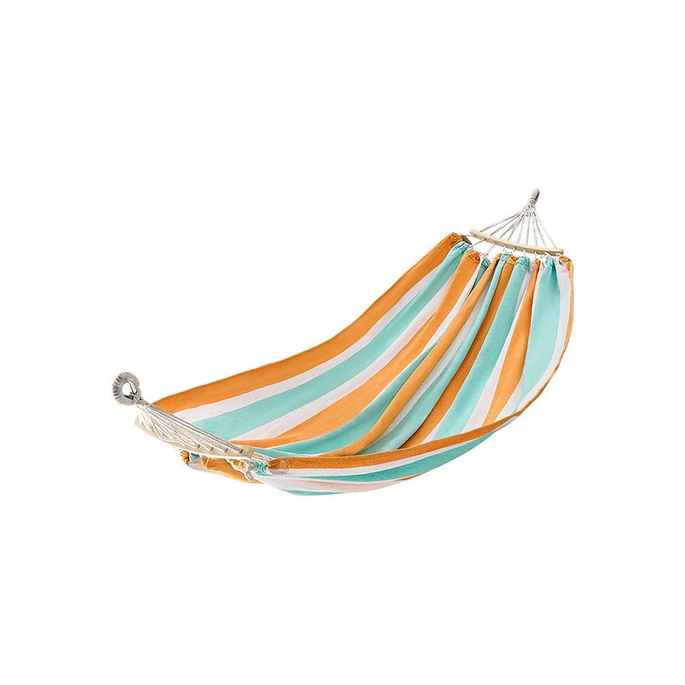 Portable Single Hammock with Wooden Spreader Bar - Max Load 500LBS