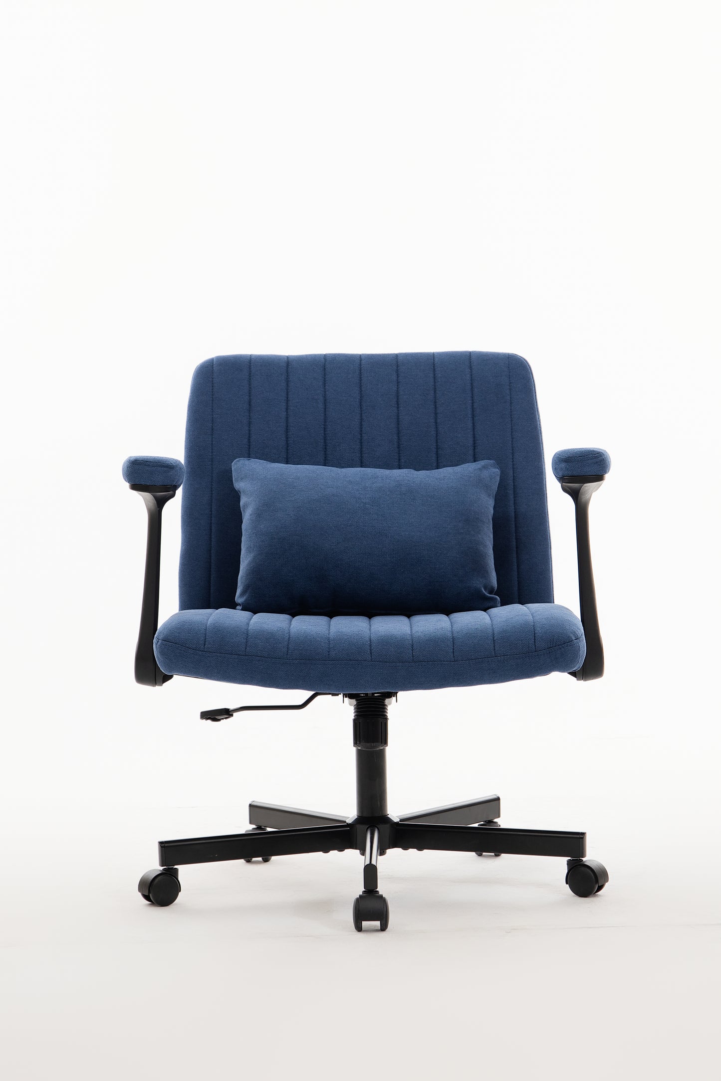 Blue Modern Linen Criss Cross Armrest Office Chair
