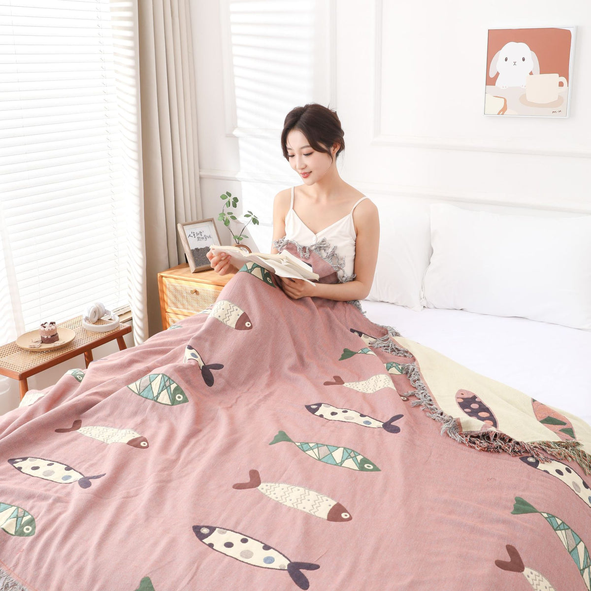 Multi-Layer Cotton Gauze Blanket for Sofa and Home Decor