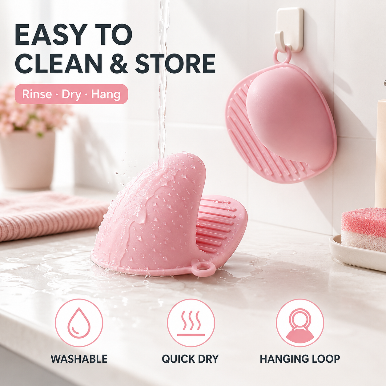 Heat-Resistant Silicone Oven Glove Clips - Anti-Scalding Non-Slip Baking Accessories