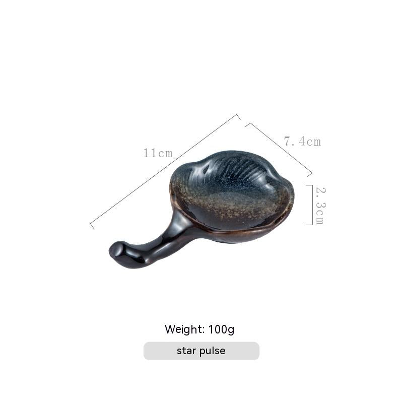 Ceramic Sauce Dipping Dish with Handles - Japanese Retro Style, Various Colors