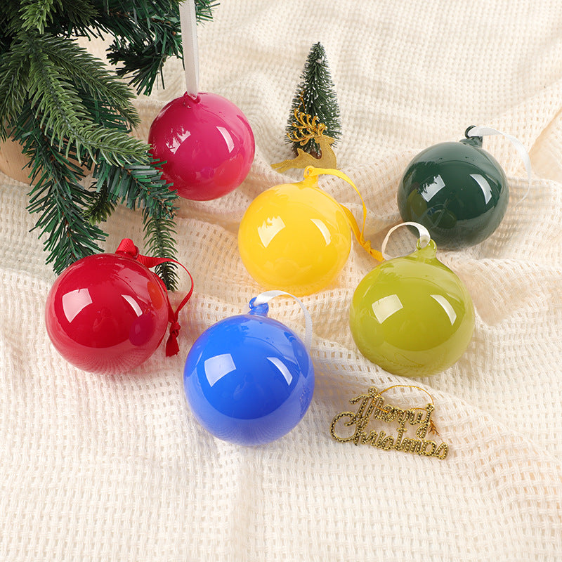 Christmas Glass Ornament Festive Holiday Ball Set - Handblown Decor