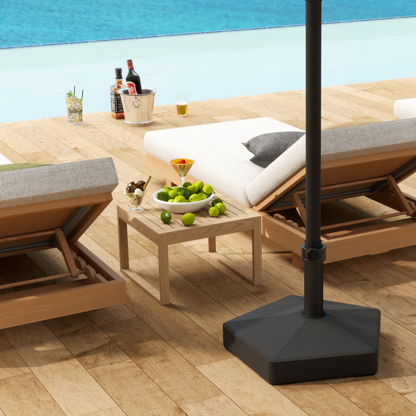 Heavy Duty Patio Umbrella Base Stand - 42 lbs with Sand, Black