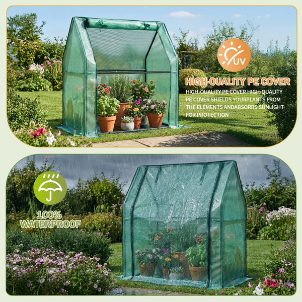 Mini Greenhouse with PE Cover - Indoor/Outdoor Plant Care, 36x18x33in