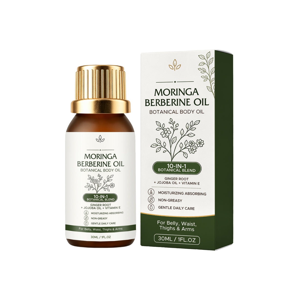 Moisturizing Body Oil with Moringa & Jojoba Oils - 30ml Nourishing Skin Care