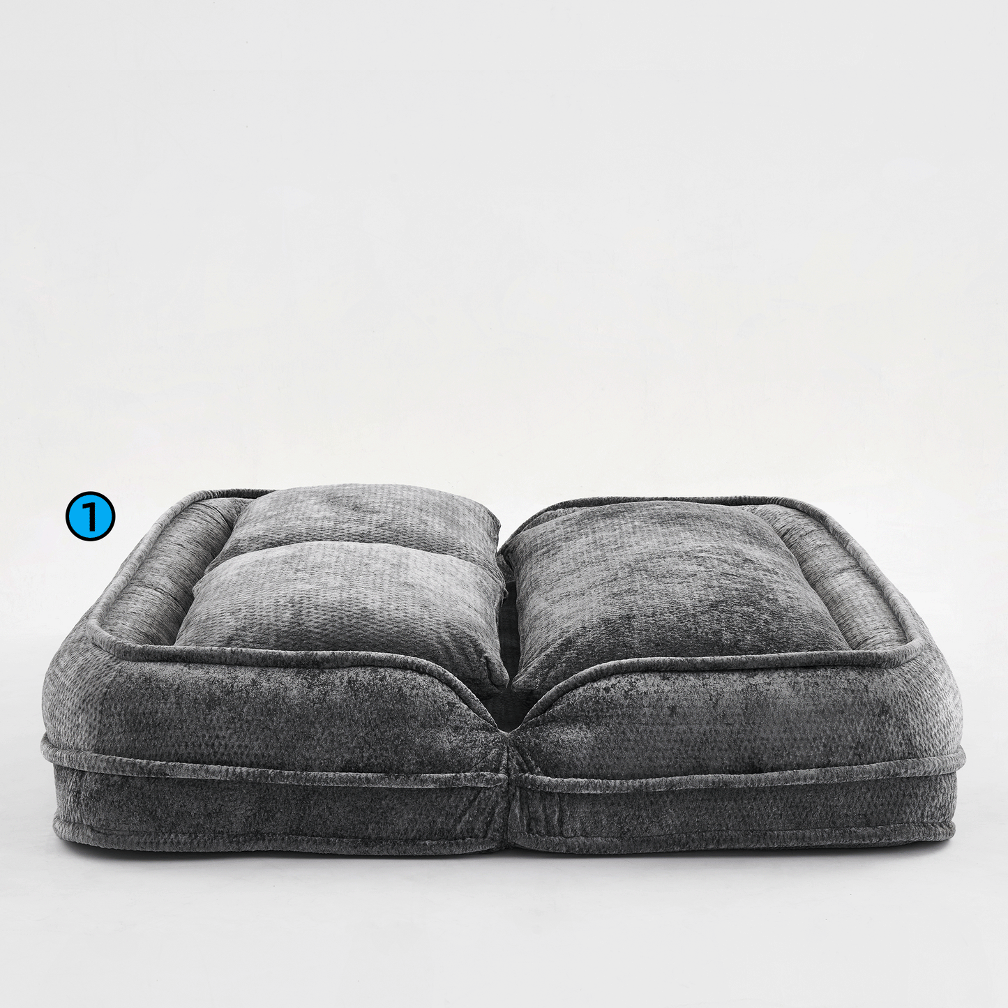 Double Lazy Sofa Dog Bed - Extra Large Loveseat in Dark Gray
