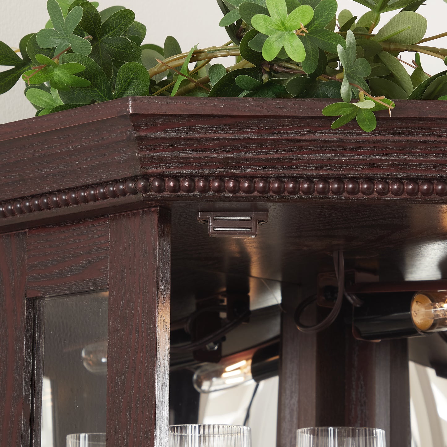 Glass Cabinet Lighted Corner Display Curio Cabinet, With Light
