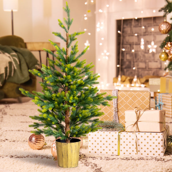 4FT Dual Tone Artificial Christmas Tree - 2 Pack with Pot